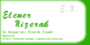 elemer mizerak business card