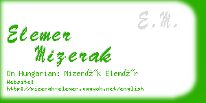 elemer mizerak business card